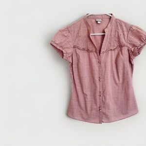 Brown Button-Up Women's Top
